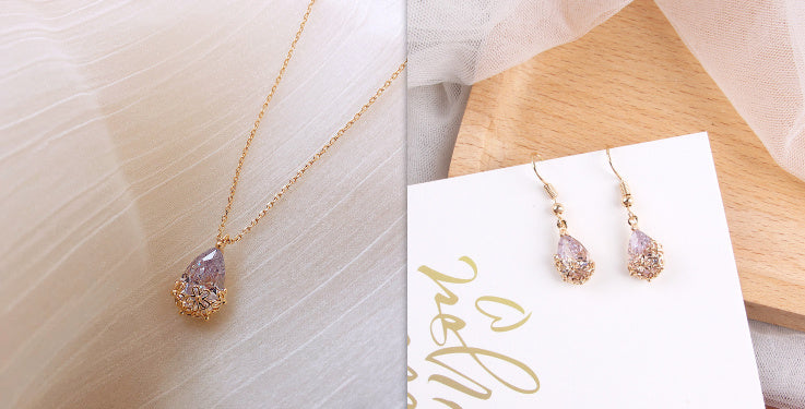 Kristallen Waterdruppel Hanger Ketting