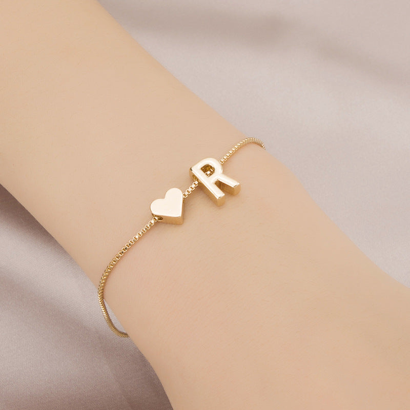 Armband met Hartvormige Letters