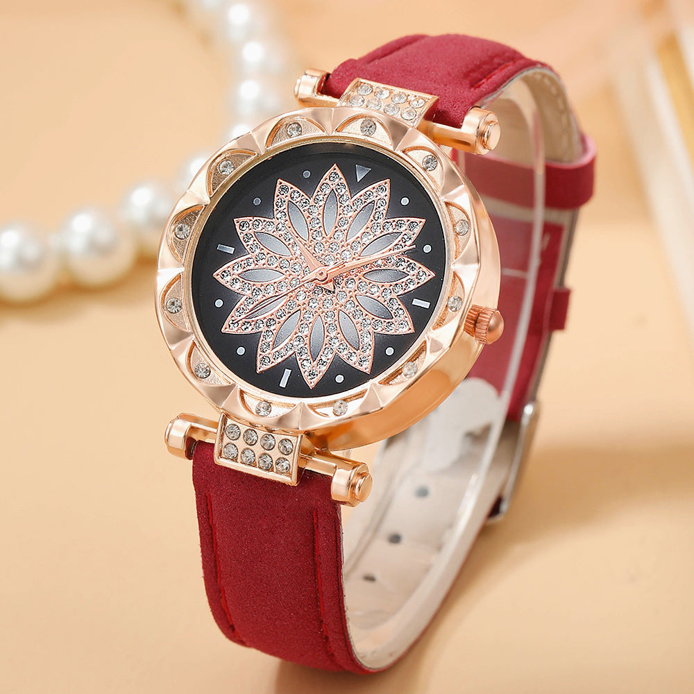 5-delige cadeauset met quartz horloge en sieraden