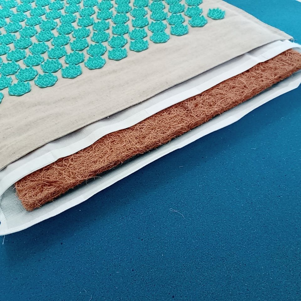 Lotus Spijkermat Kokospalm Acupressuurmat met Boekweit Massagekussen