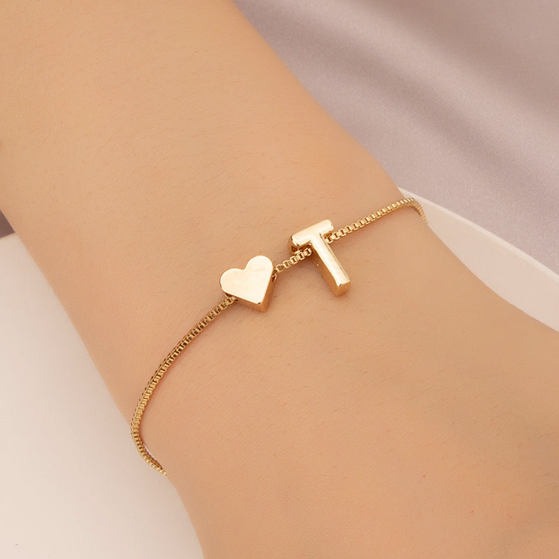 Armband met Hartvormige Letters