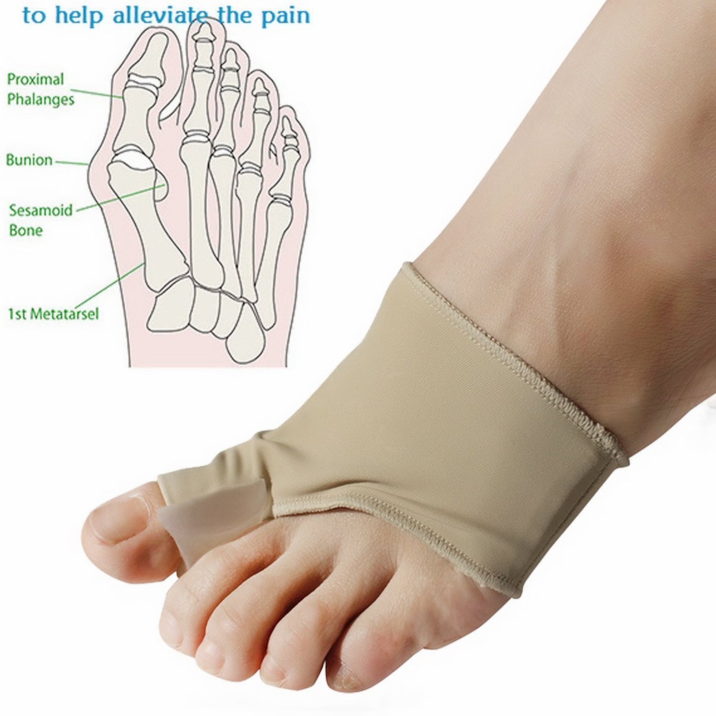 Teenstand corrector bij scheve grote teen (Hallux Valgus)