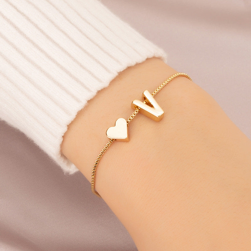 Armband met Hartvormige Letters