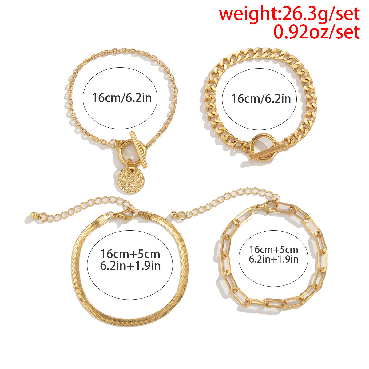 Schakelarmband 4-delige Set