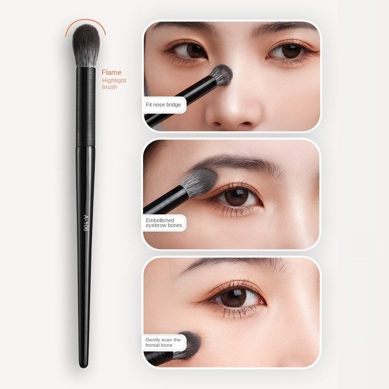 10-delige Zwarte Oogmake-up Kwastenset met Leren Etui