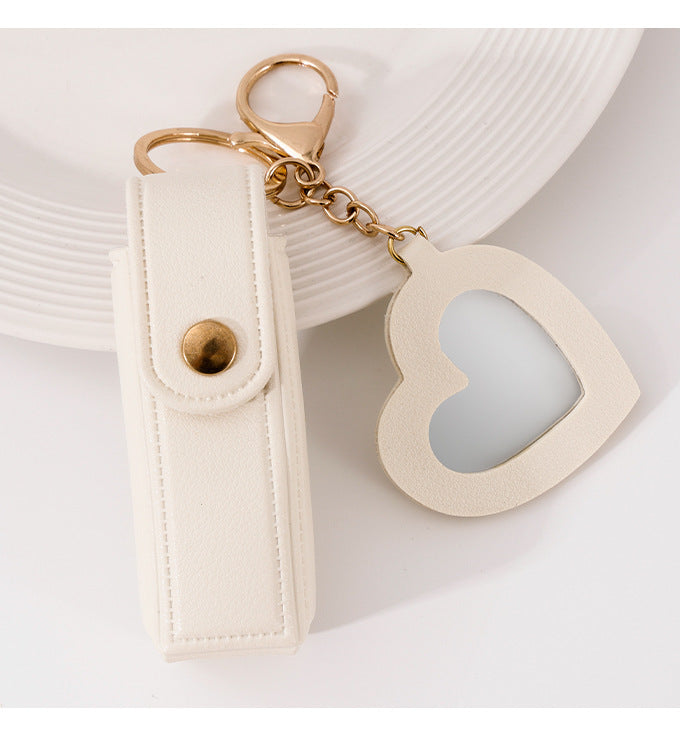 Trendy Sleutelhanger met Spiegel & Lippenstiftvakje
