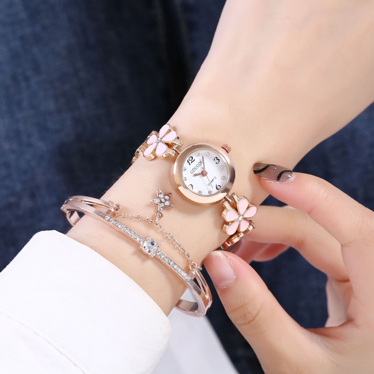 Armbandhorloge met Bloemen