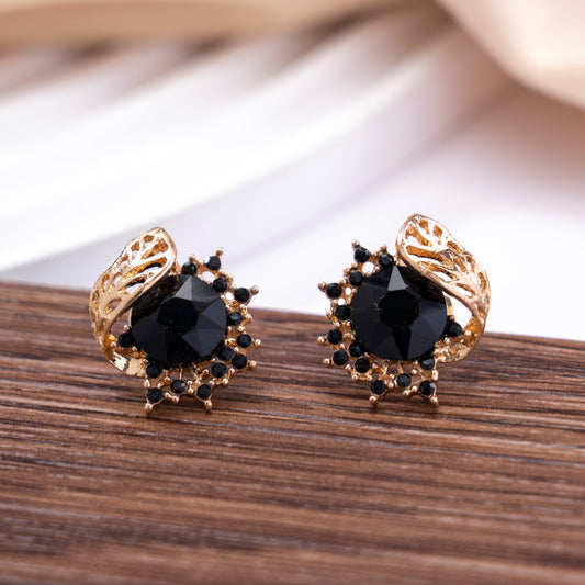 Zwarte Elegante Luxe Oorbellen