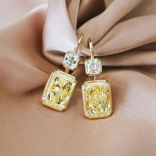 Diamant Vierkante Zirkonia Oorbellen