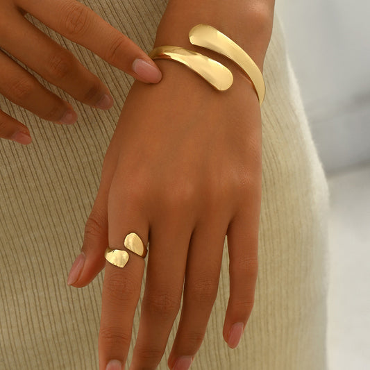 Glanzende Armband en Ringenset